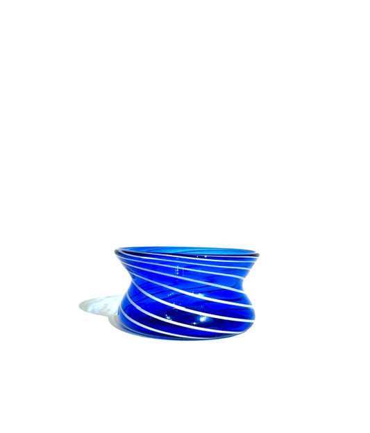 Fritz Glass Regular Salt - Cobalt Blue and White