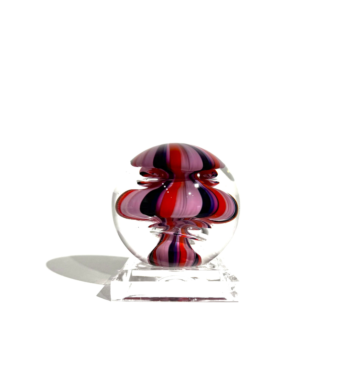 Fritz Glass Signature Crown Marble - Pink, Red, and Purple