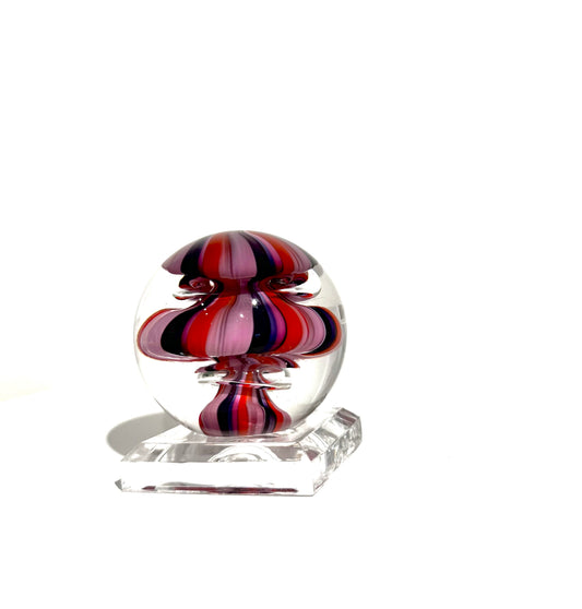 Fritz Glass Signature Crown Marble - Pink, Red, and Purple
