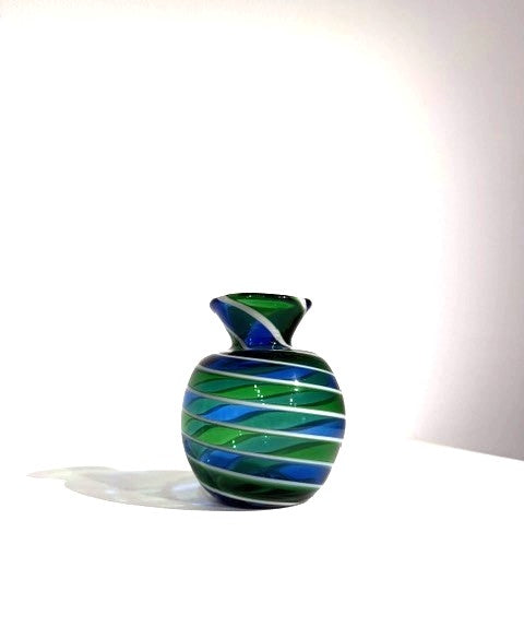 Fritz Glass Mini Vase - Green, Blue, and White