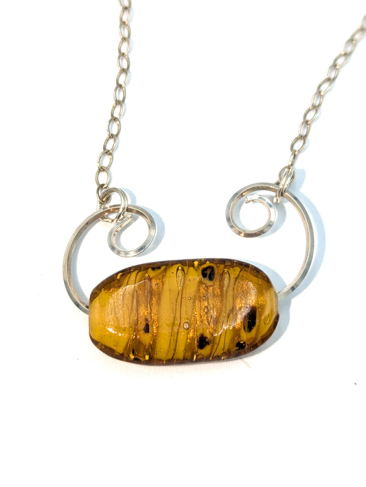 Amber Lampwork Statement Necklace