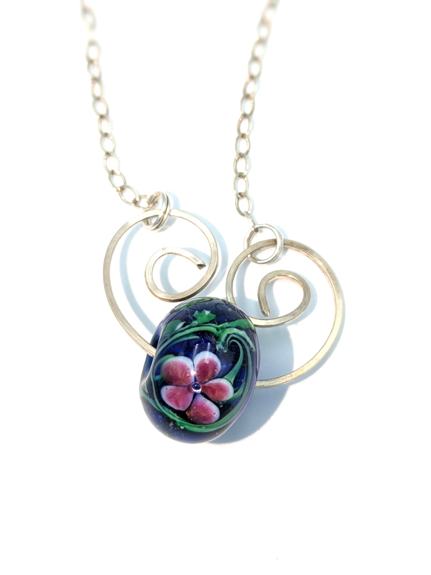 Floral Lampwork Statement Necklace