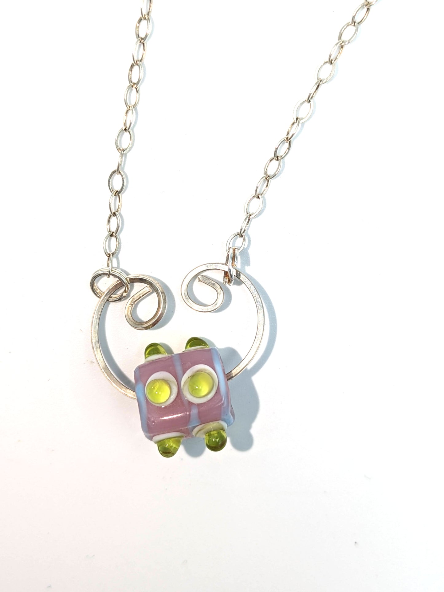 Lavender & Chartreuse Lampwork Necklace