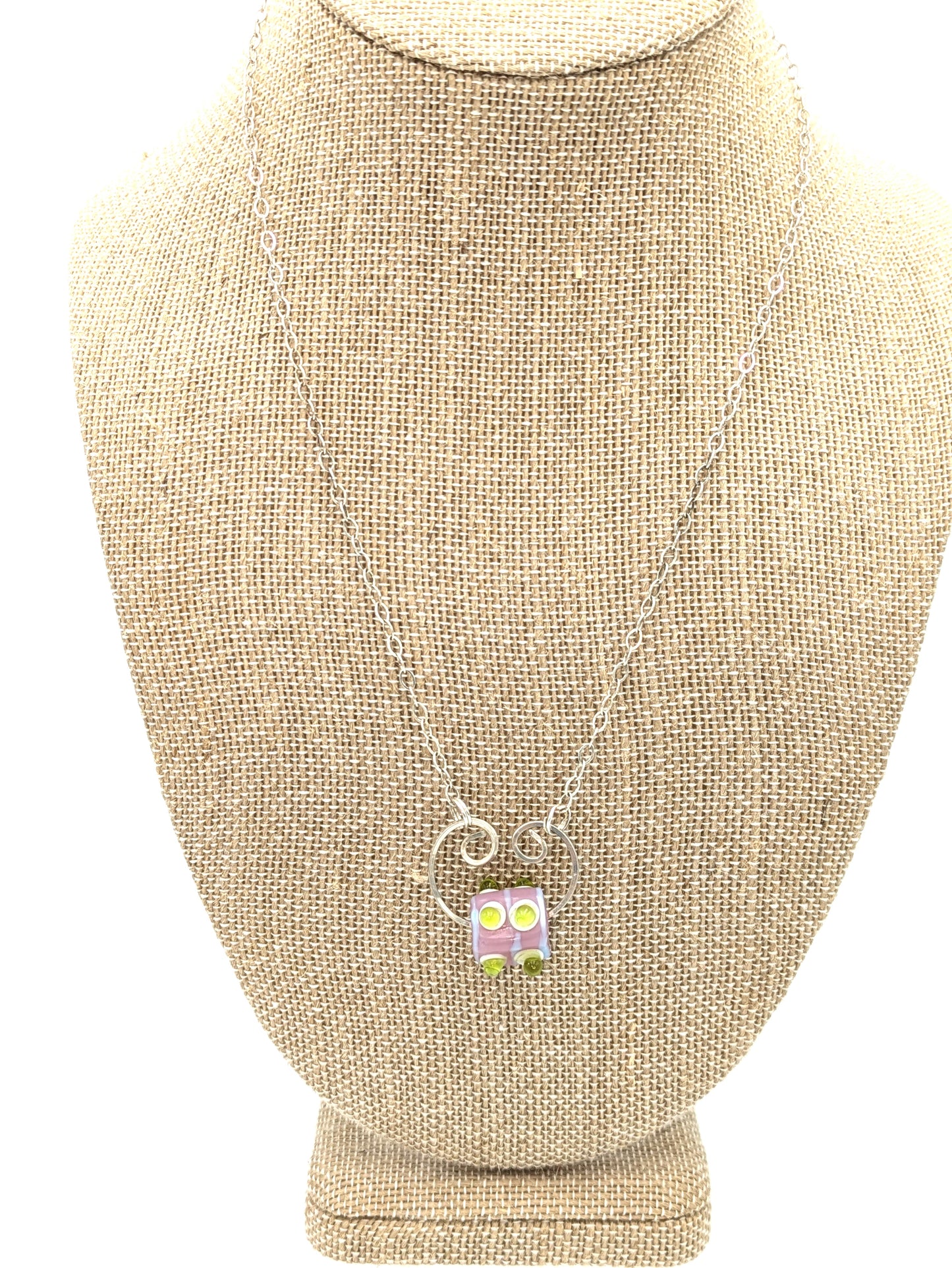 Lavender & Chartreuse Lampwork Necklace