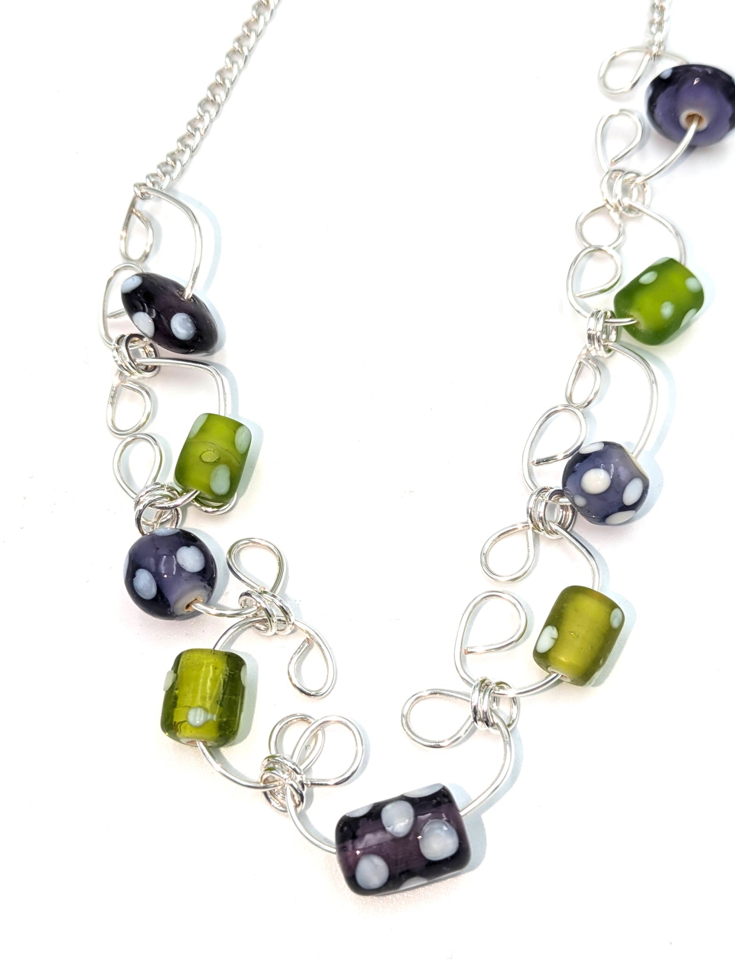 Plum & Green Statement Necklace