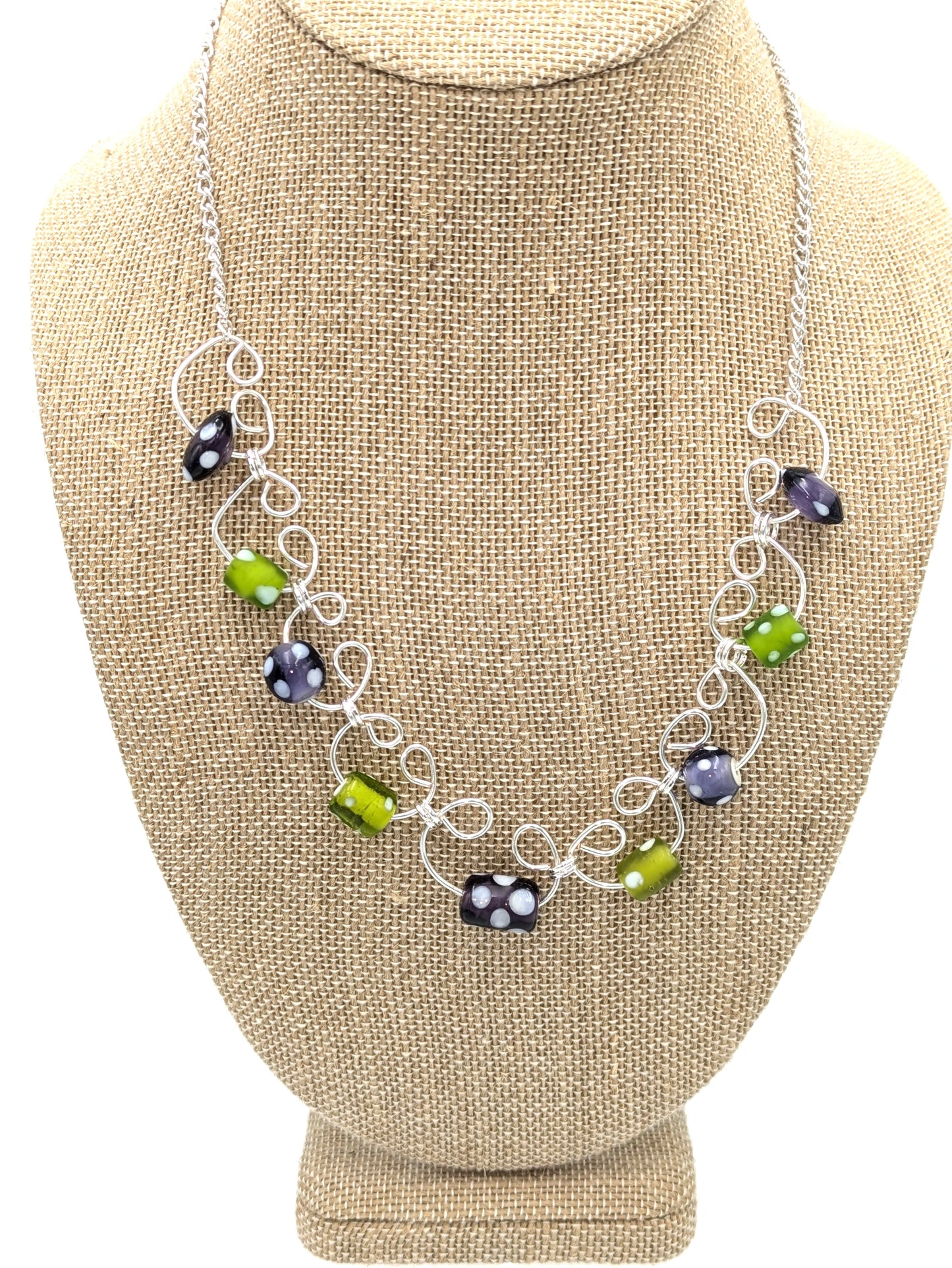 Plum & Green Statement Necklace