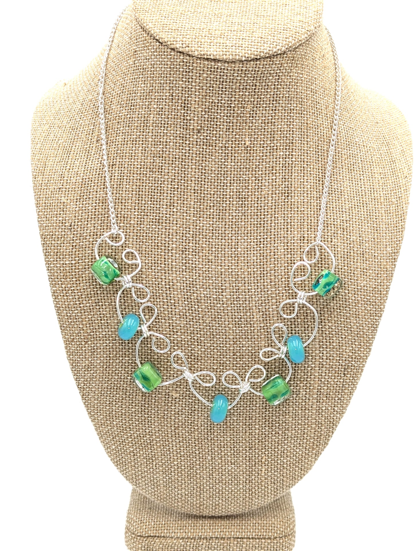 Turquoise & Green Statement Necklace