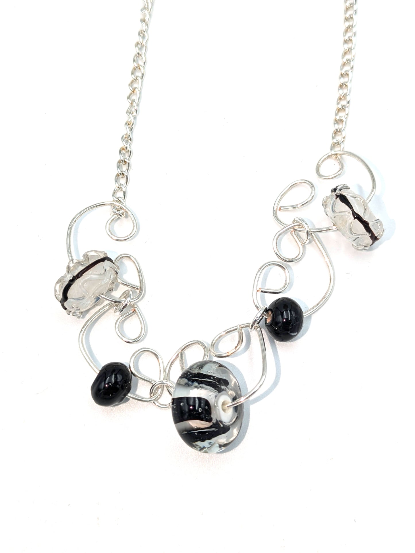 Black & White Quintet Statement Necklace