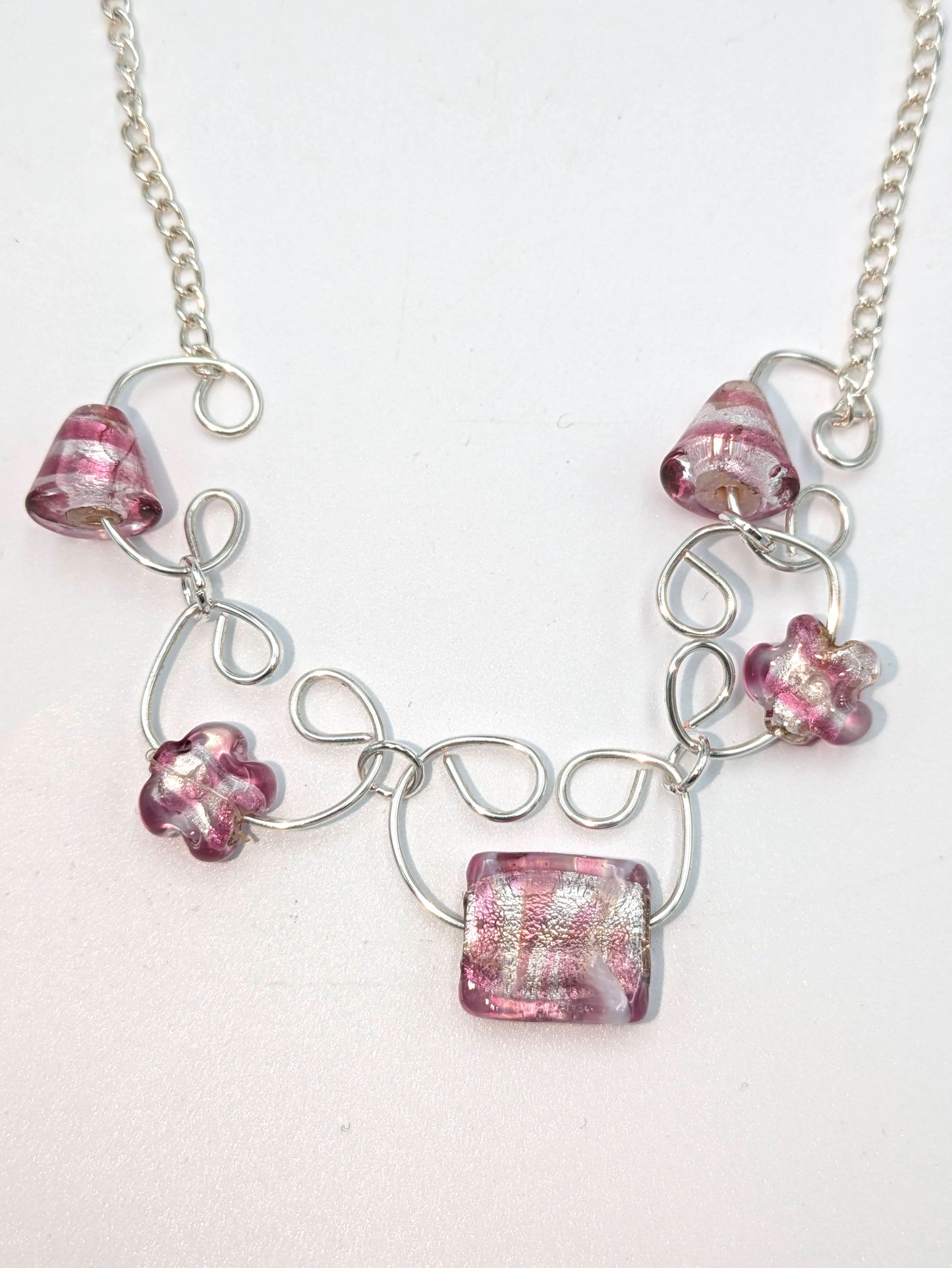 Pink Quintet Statement Necklace