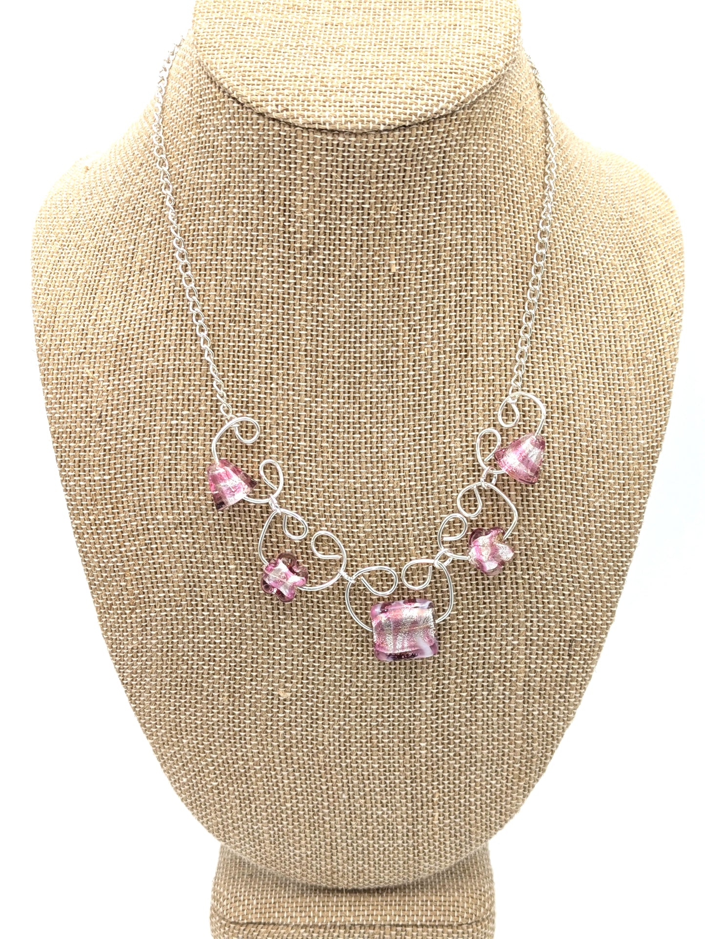 Pink Quintet Statement Necklace