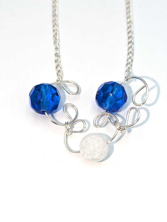 Blue & White Trio Statement Necklace