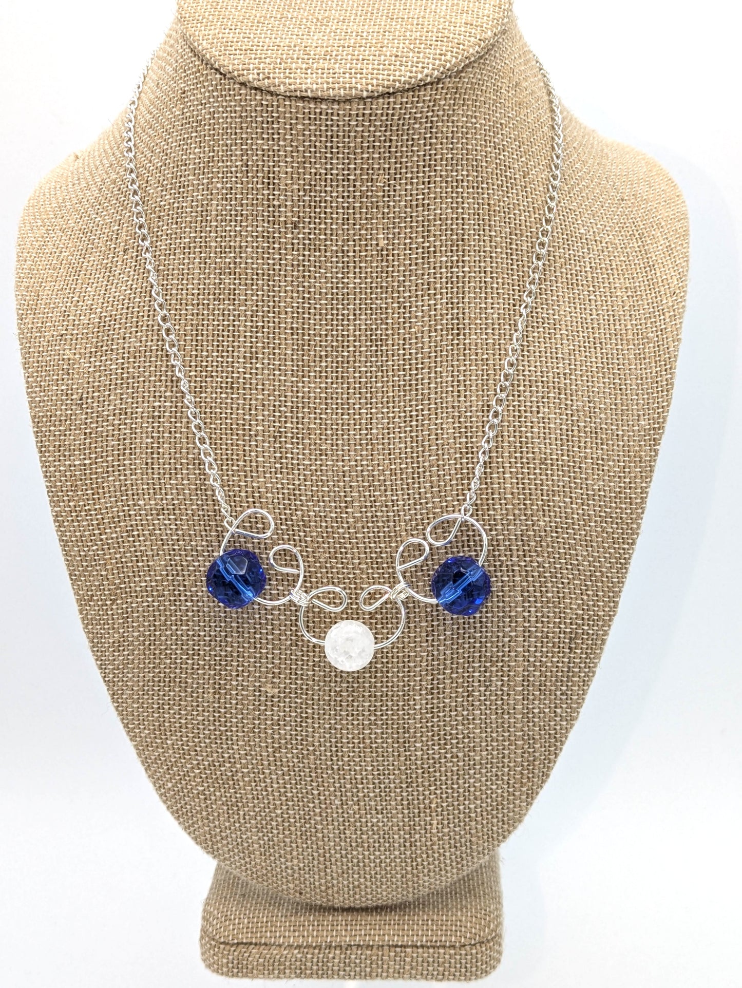 Blue & White Trio Statement Necklace