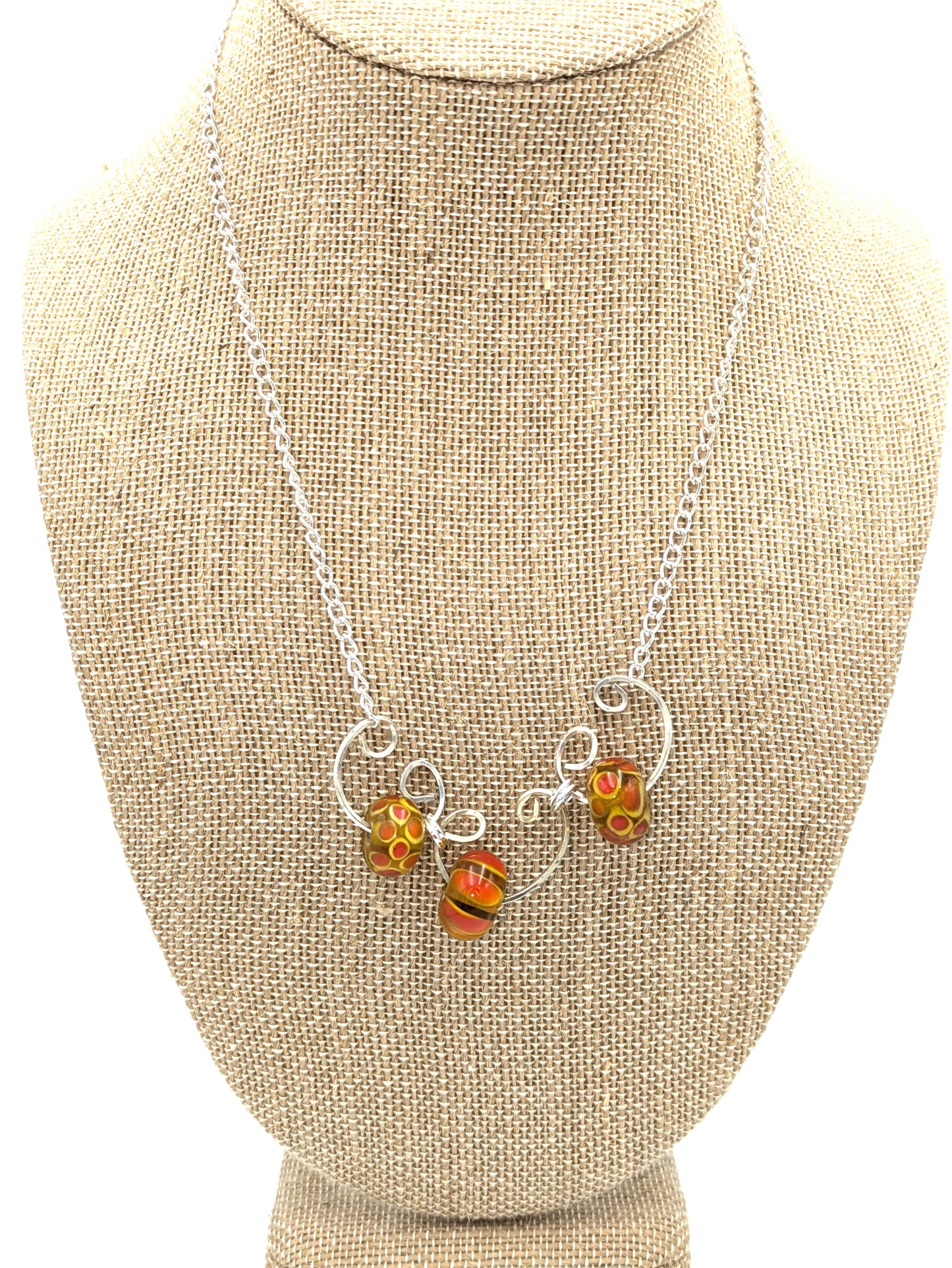 Orange Trio Statement Necklace