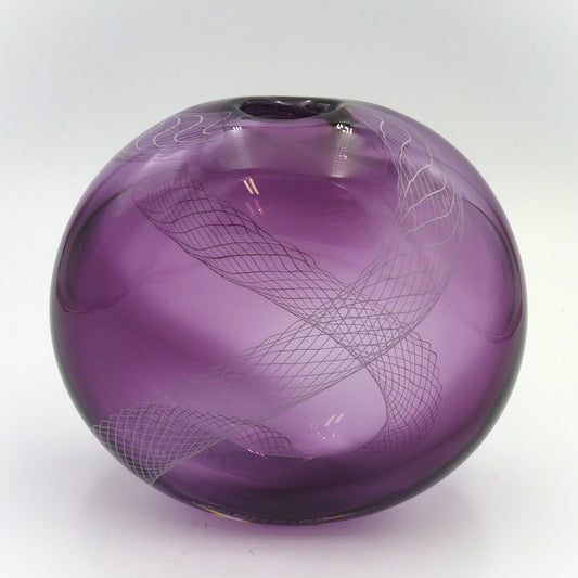 Round Cane Vase Large Purple