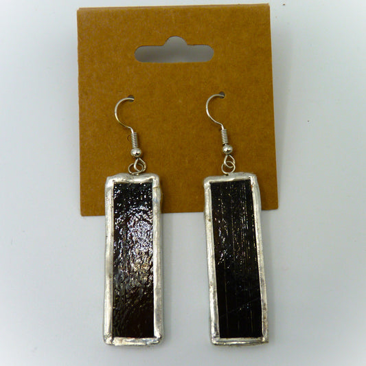 Padula Earrings Long Rectangle Dark Brown