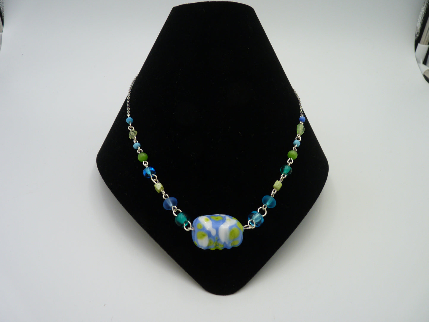 Padula Necklace Blue/Green Multi Bead