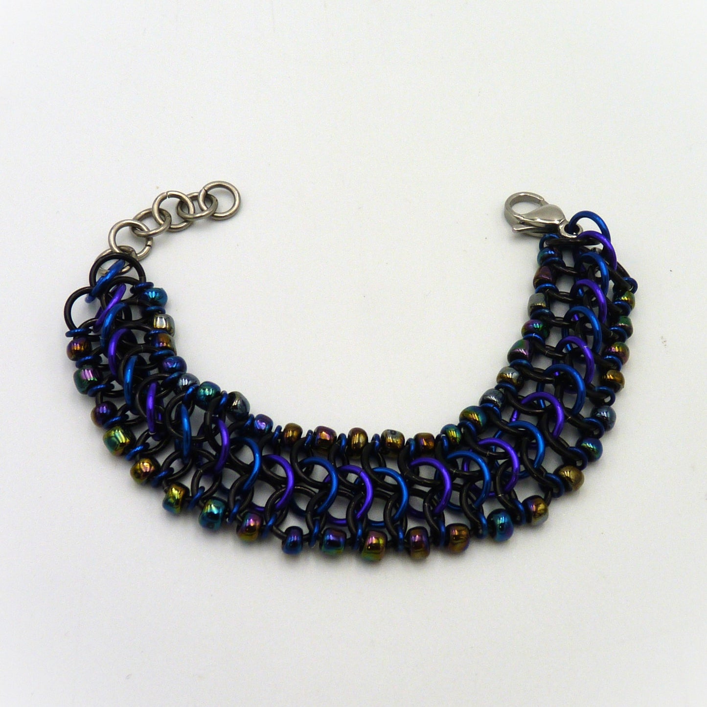 Chainmail Bracelet Purple and Blue