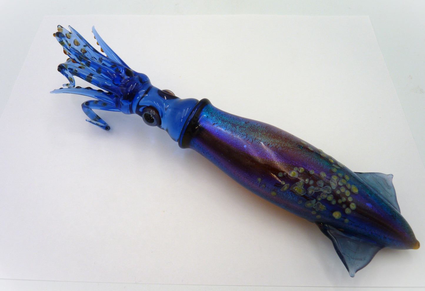 Handblown Glass Dichroic Squid by Jeremy Sinkus (Blue/Green)