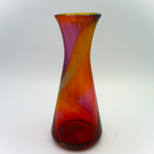 Jewel Vase Amber/Pink Swirl