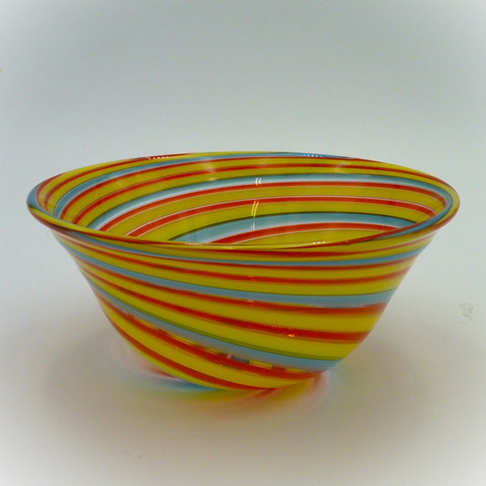 Fritz Bowl Yellow/Red/Blue Spiral