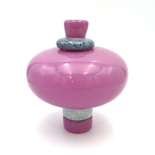 Handblown Glass Pink Henley Potpourri Jar by Ed Branson