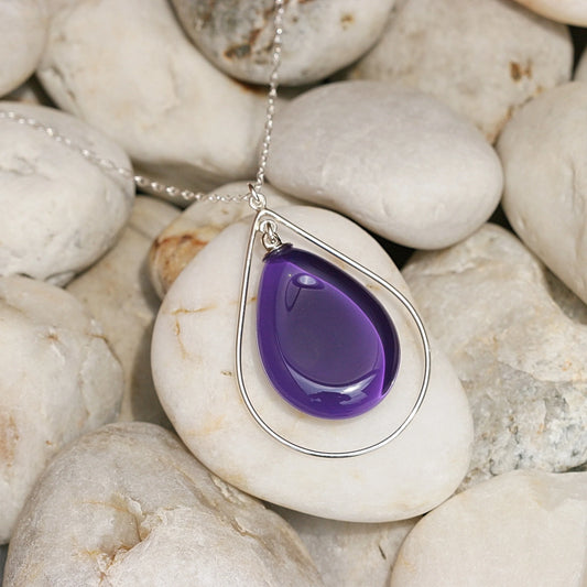 Teardrop Necklace Purple