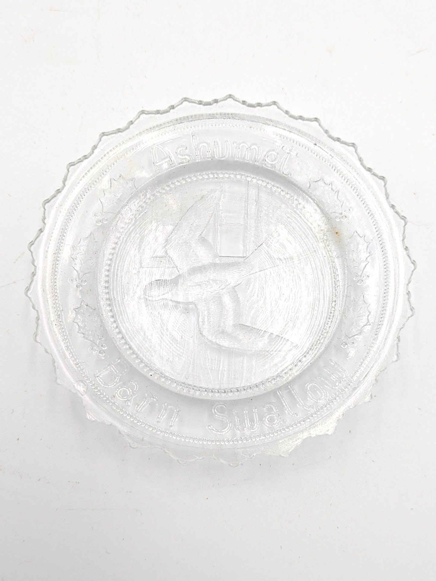 Set of 8 Hand Pressed Glass Cup Plates "Ashumet"