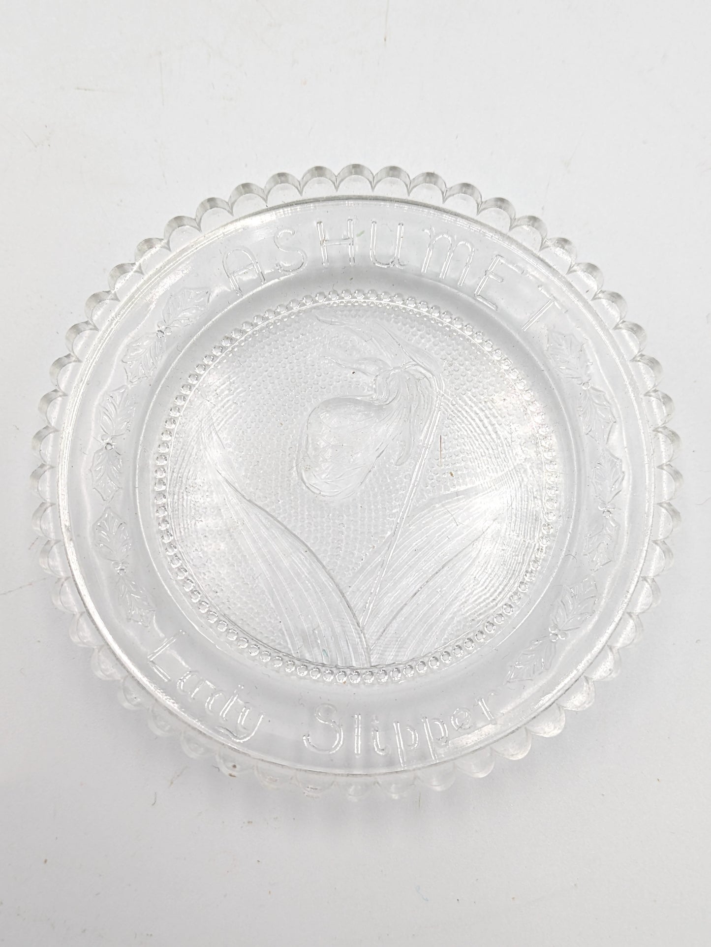 Set of 8 Hand Pressed Glass Cup Plates "Ashumet"