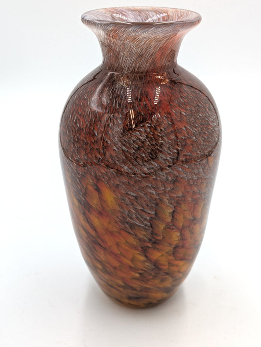 Handblown Glass Red Tailed Vase Traditional