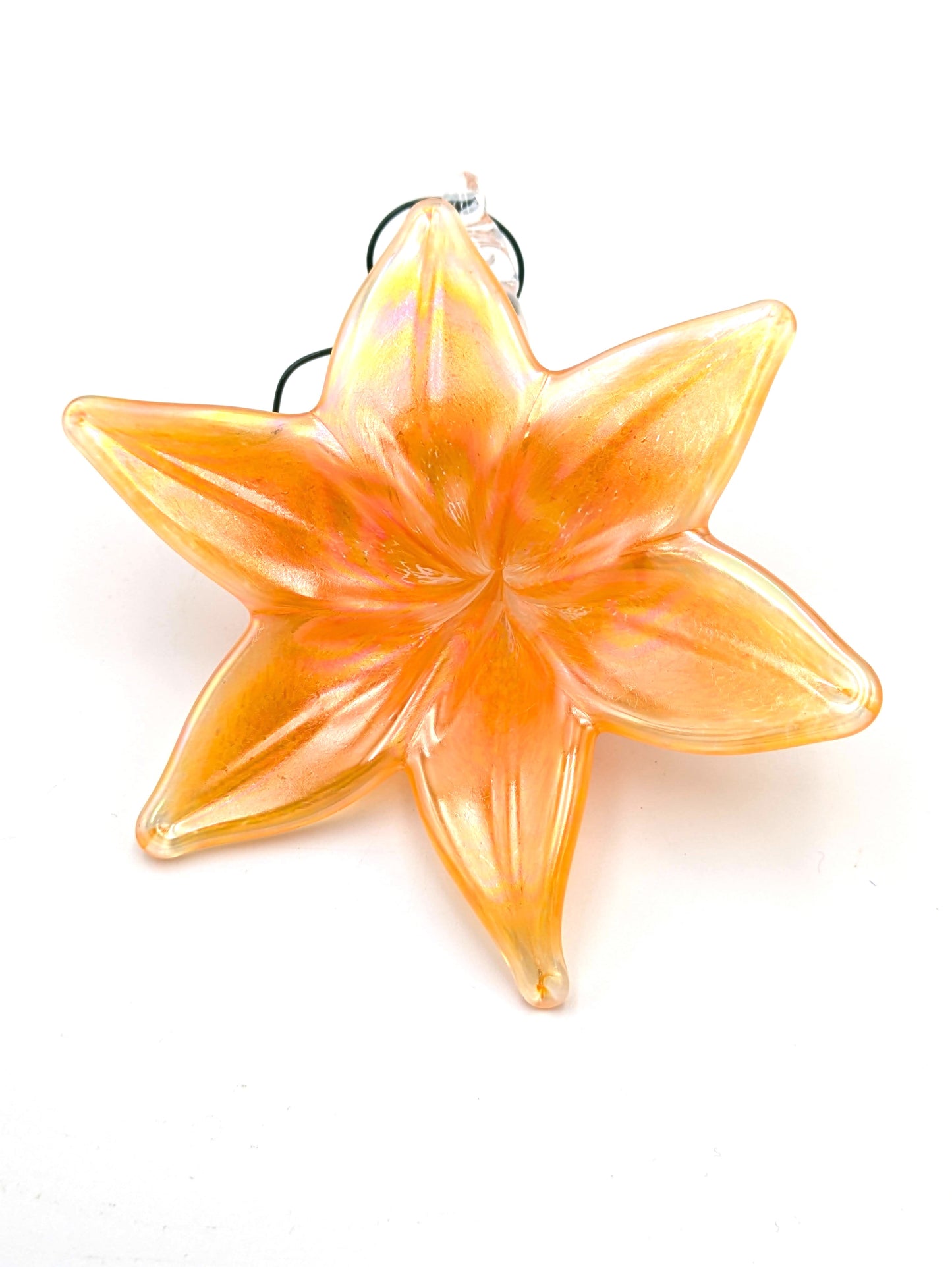 Handblown Glass Flower Ornament / Suncatcher by Belleau