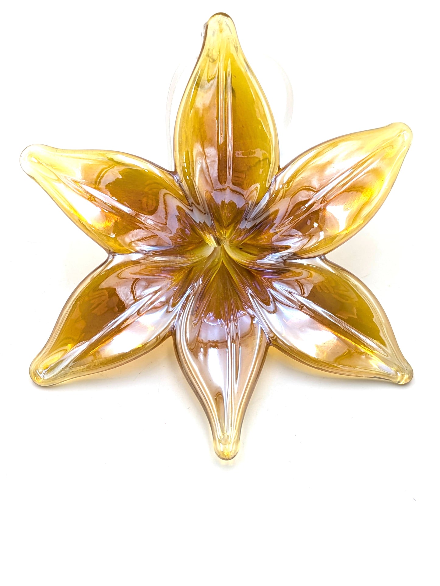 Handblown Glass Flower Ornament / Suncatcher by Belleau