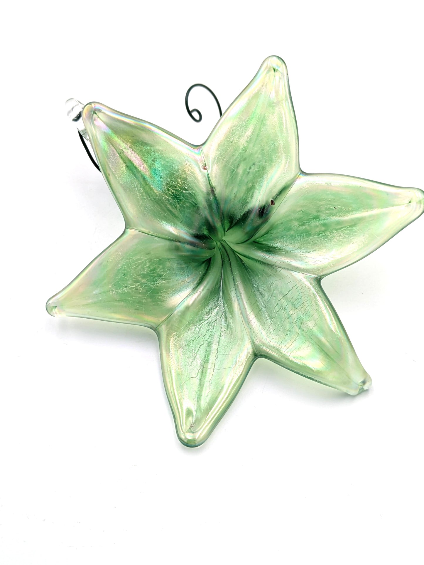 Handblown Glass Flower Ornament / Suncatcher by Belleau