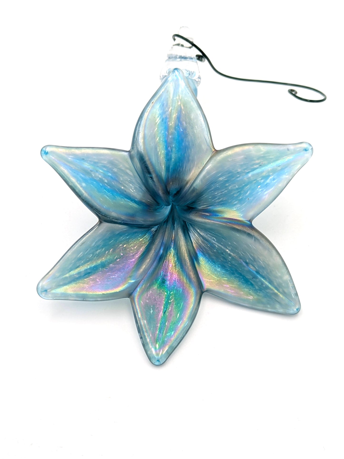 Handblown Glass Flower Ornament / Suncatcher by Belleau