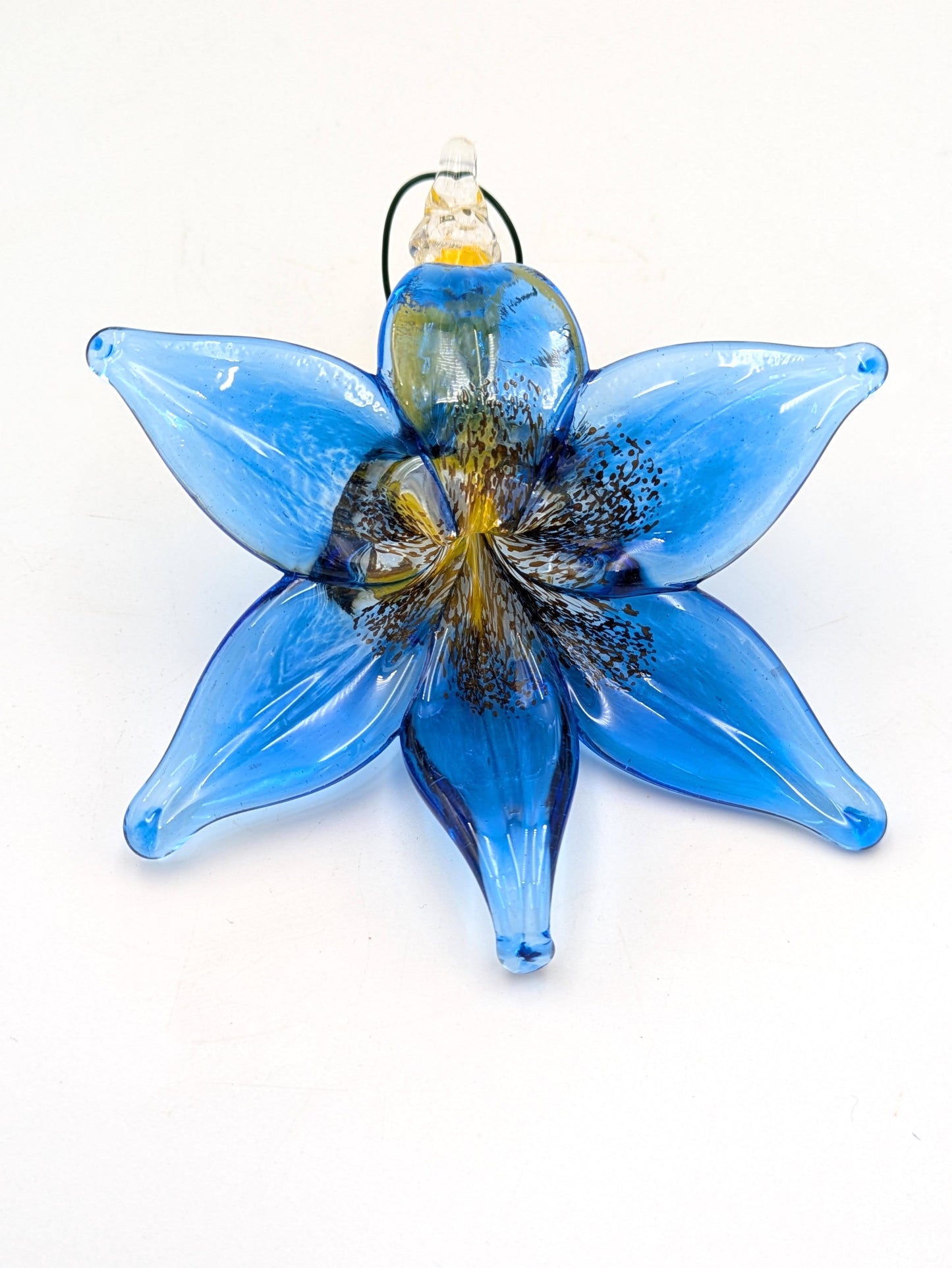 Handblown Glass Flower Ornament / Suncatcher by Belleau