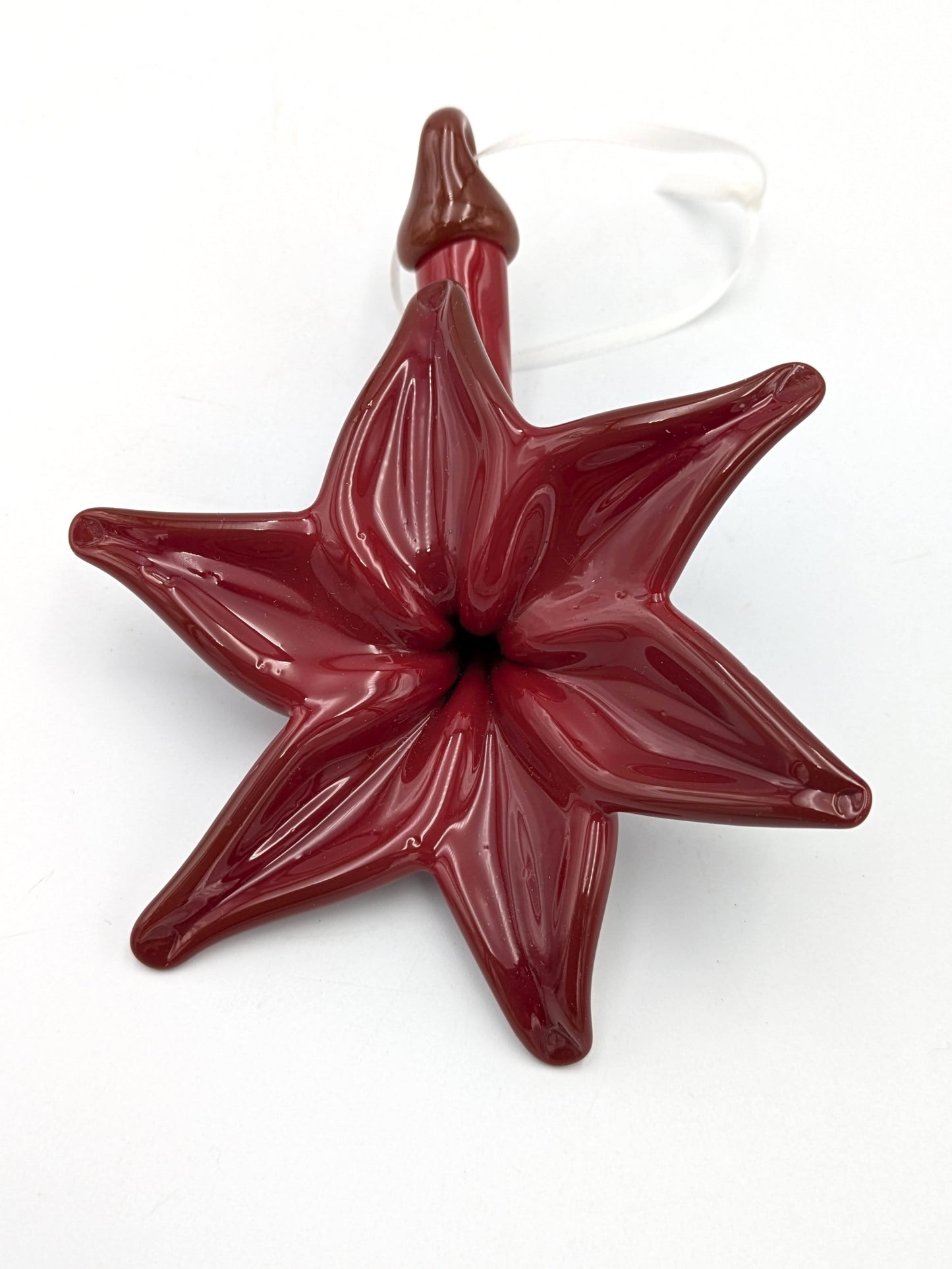 Handblown Glass Flower Ornament / Suncatcher by Belleau