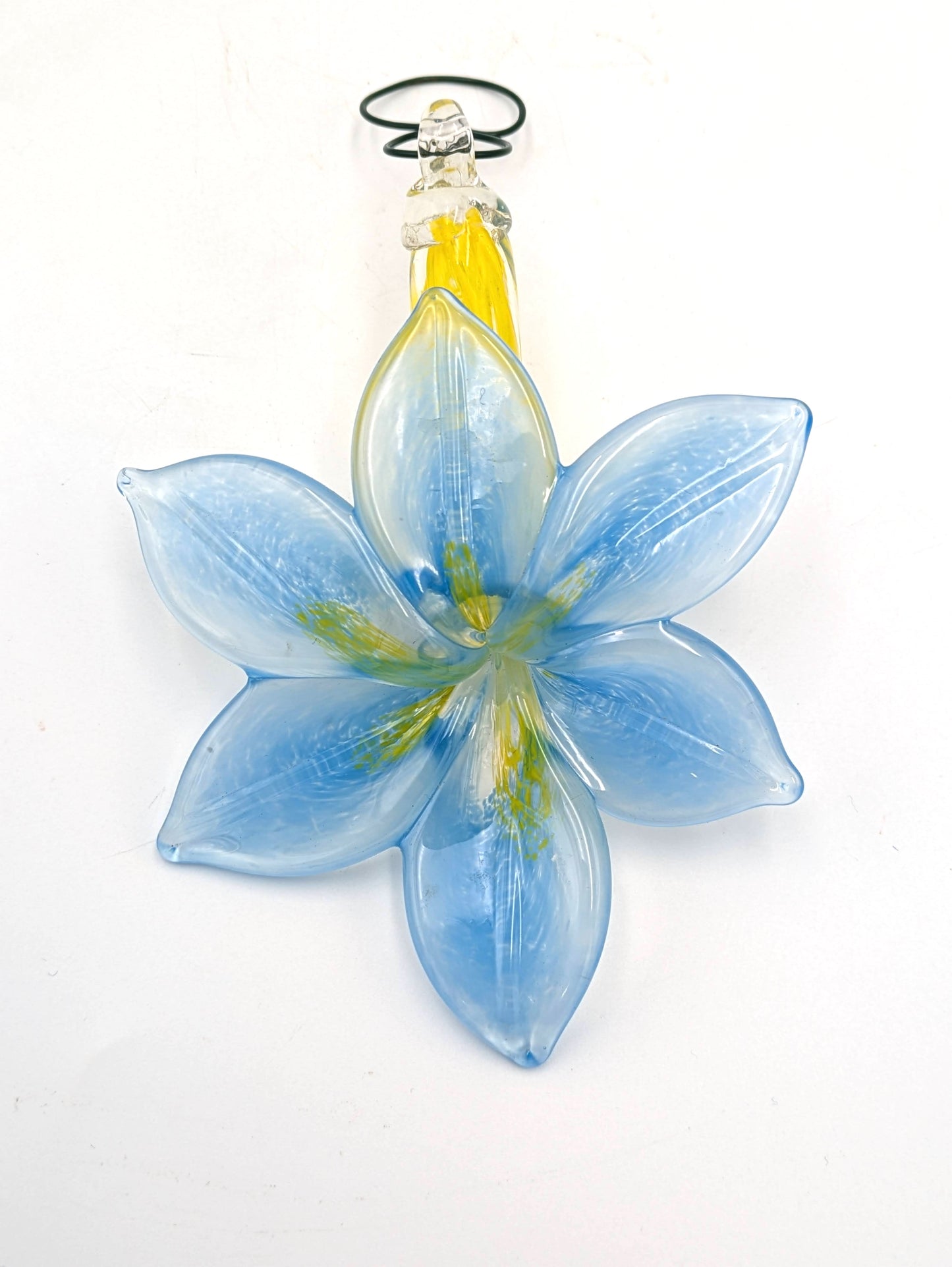 Handblown Glass Flower Ornament / Suncatcher by Belleau