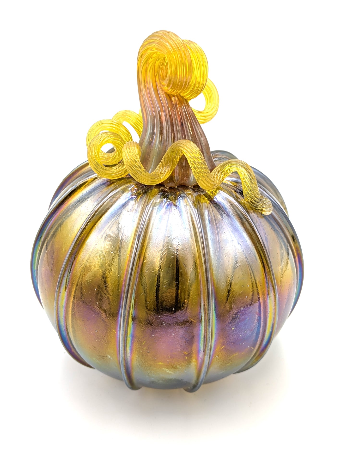 Small Handblown Opaque Glass Pumpkin by Belleau