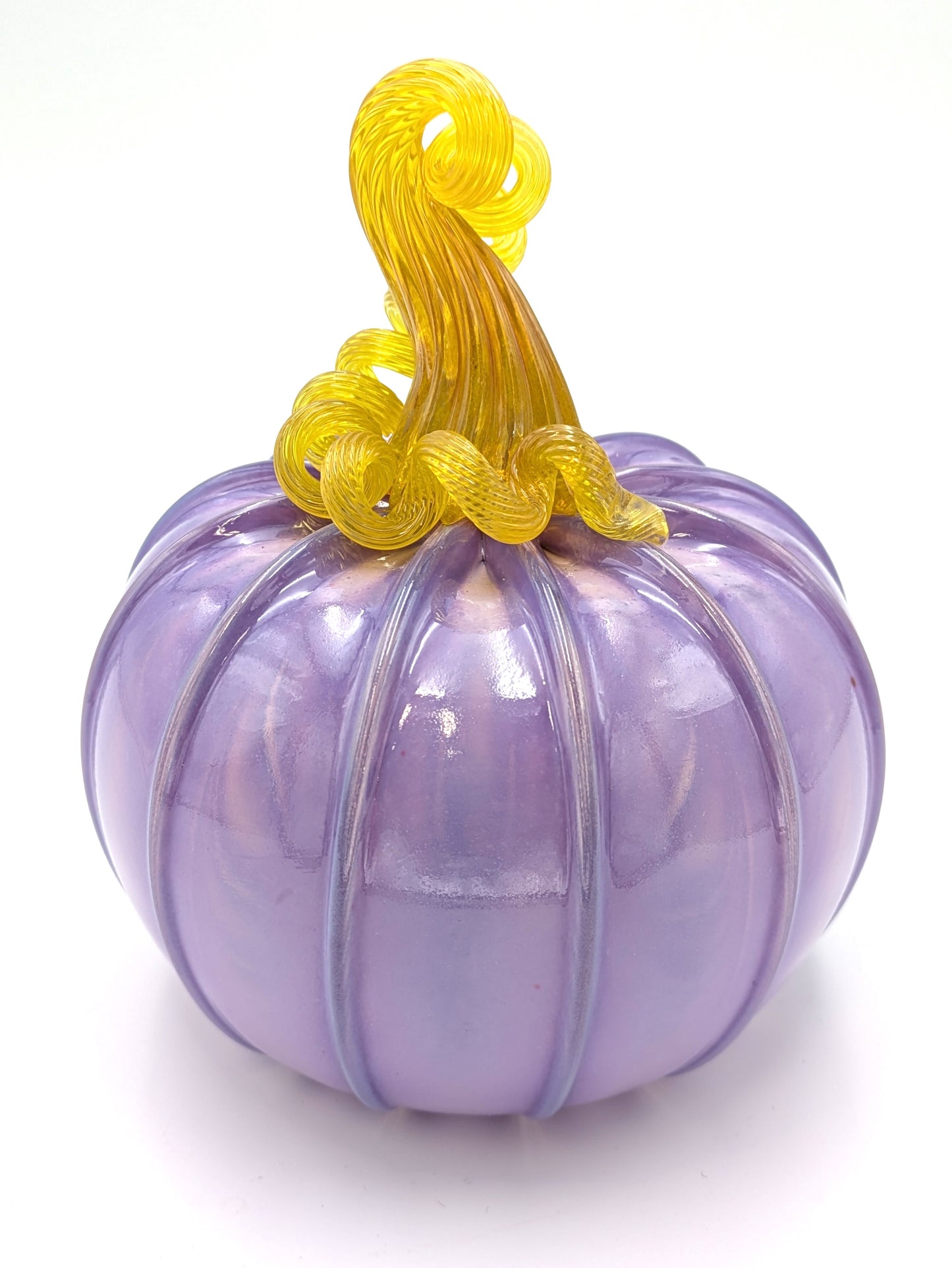 Small Handblown Opaque Glass Pumpkin by Belleau