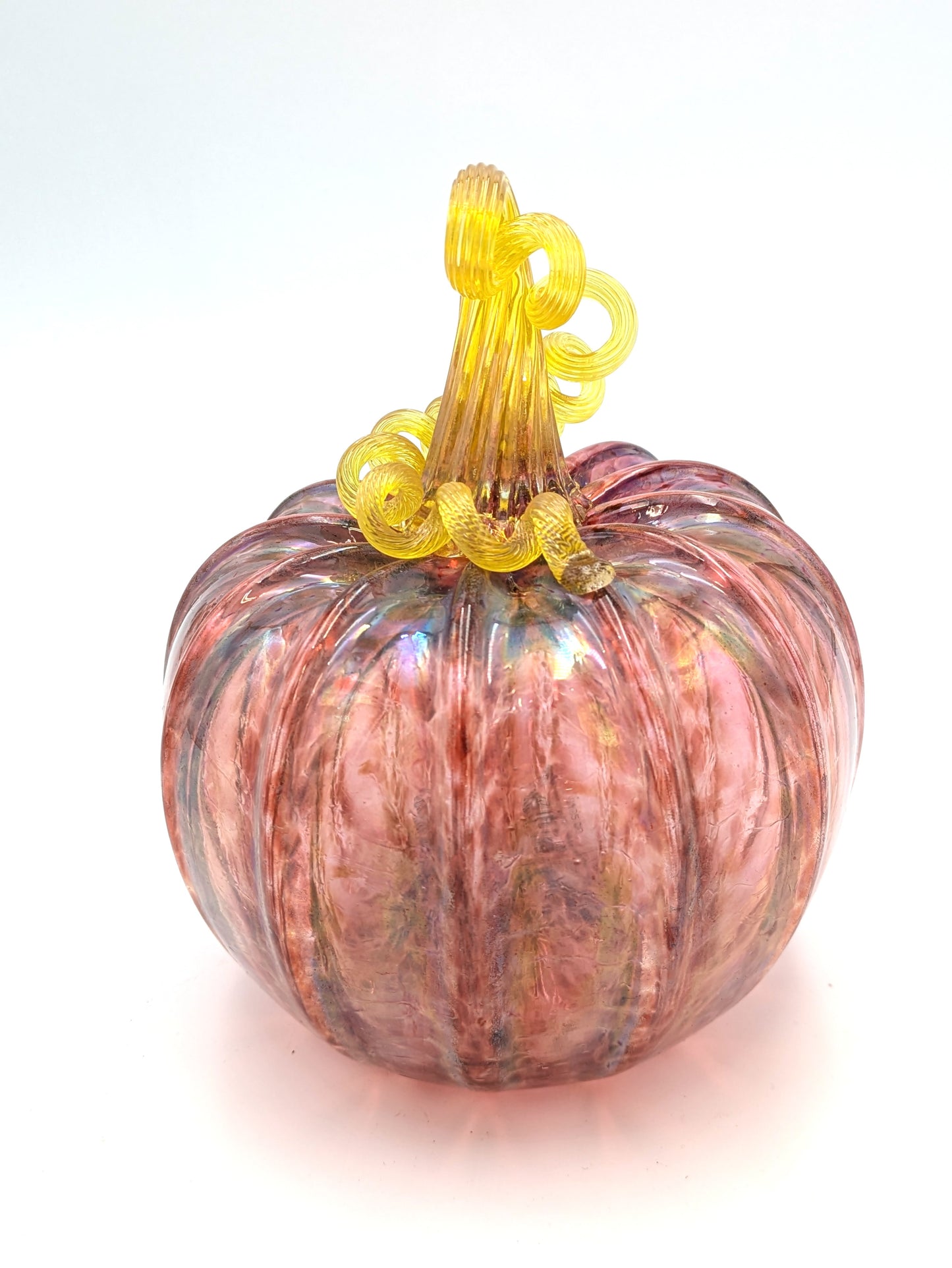 Small Handblown Translucent Glass Pumpkin by Belleau