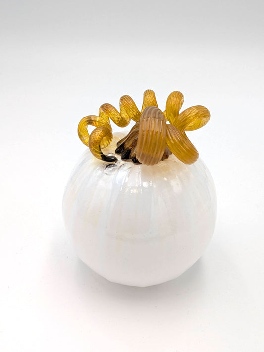 X-Small Handblown Opaque Glass Pumpkin by Belleau