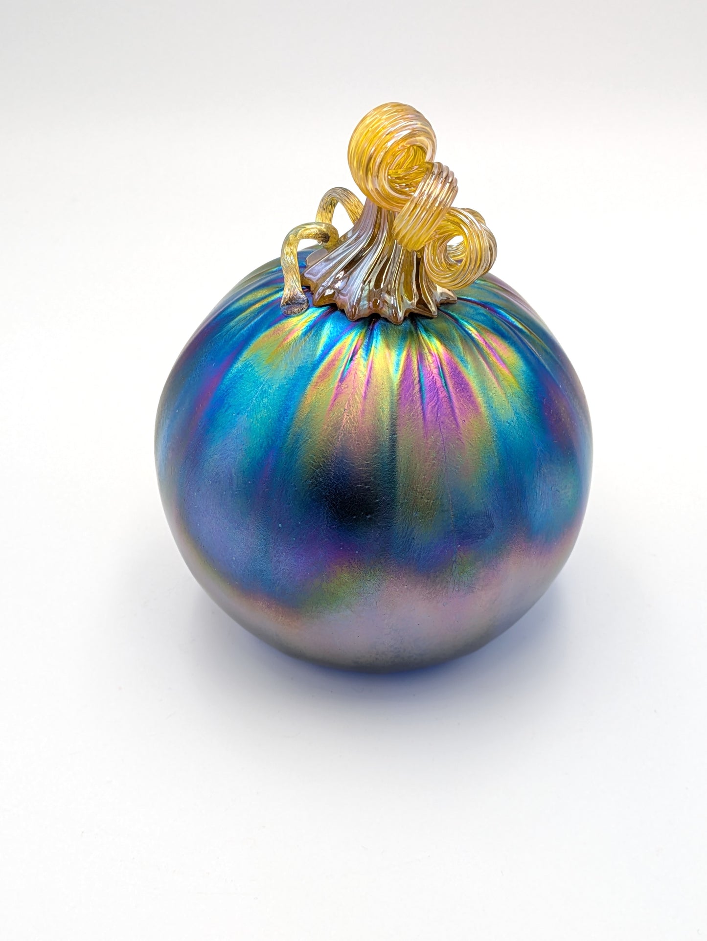 Small Handblown Opaque Glass Pumpkin by Belleau