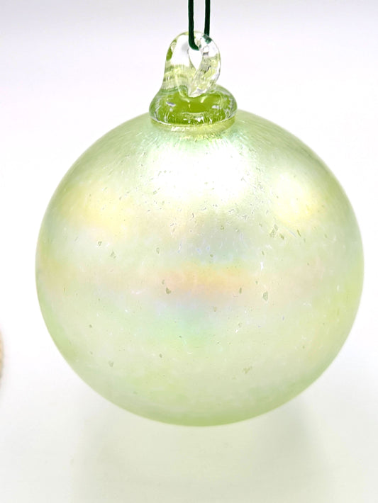 Handblown Iridescent Glass Christmas Tree Ornament by Belleau