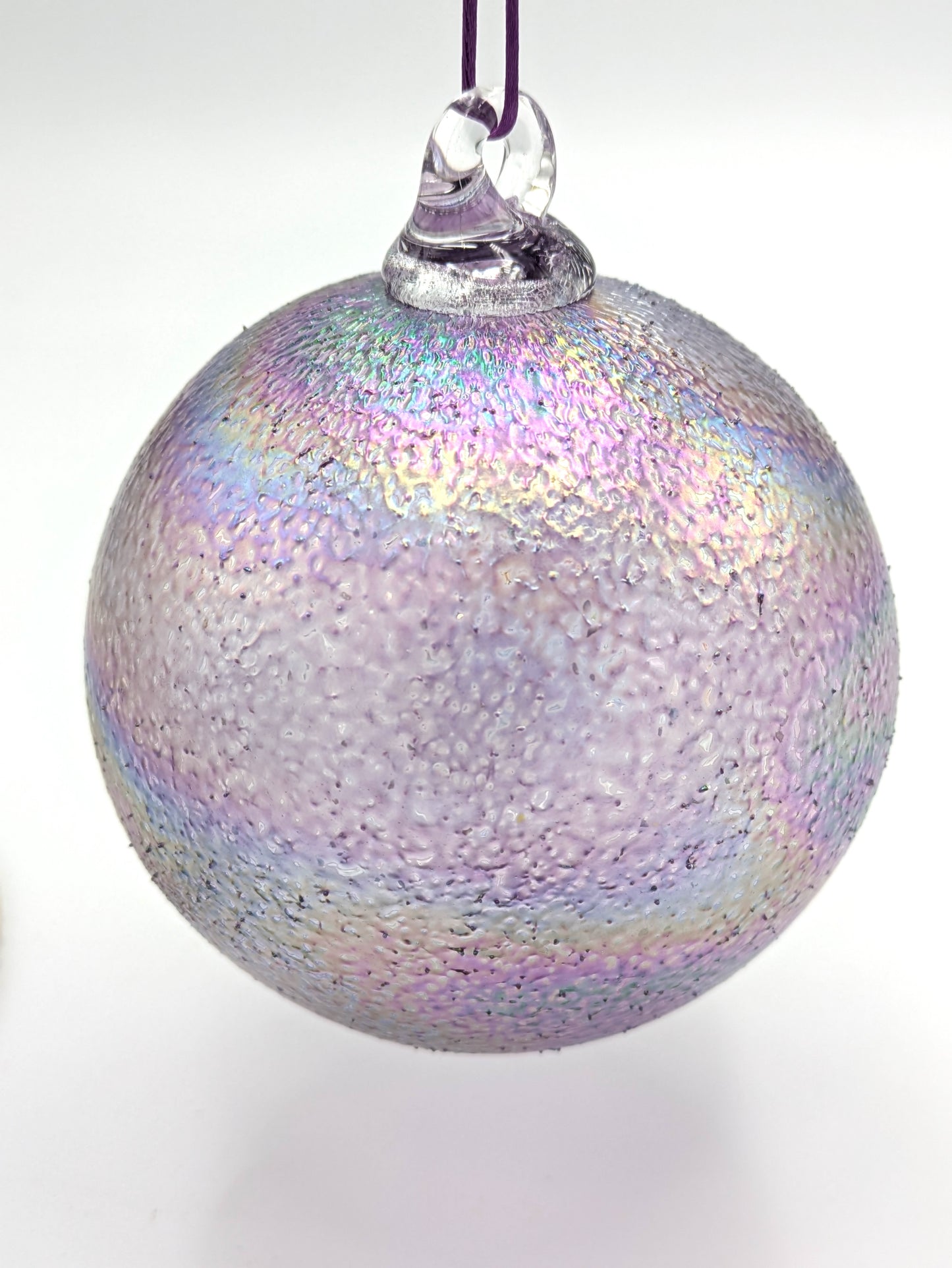 Handblown Iridescent Glass Christmas Tree Ornament by Belleau