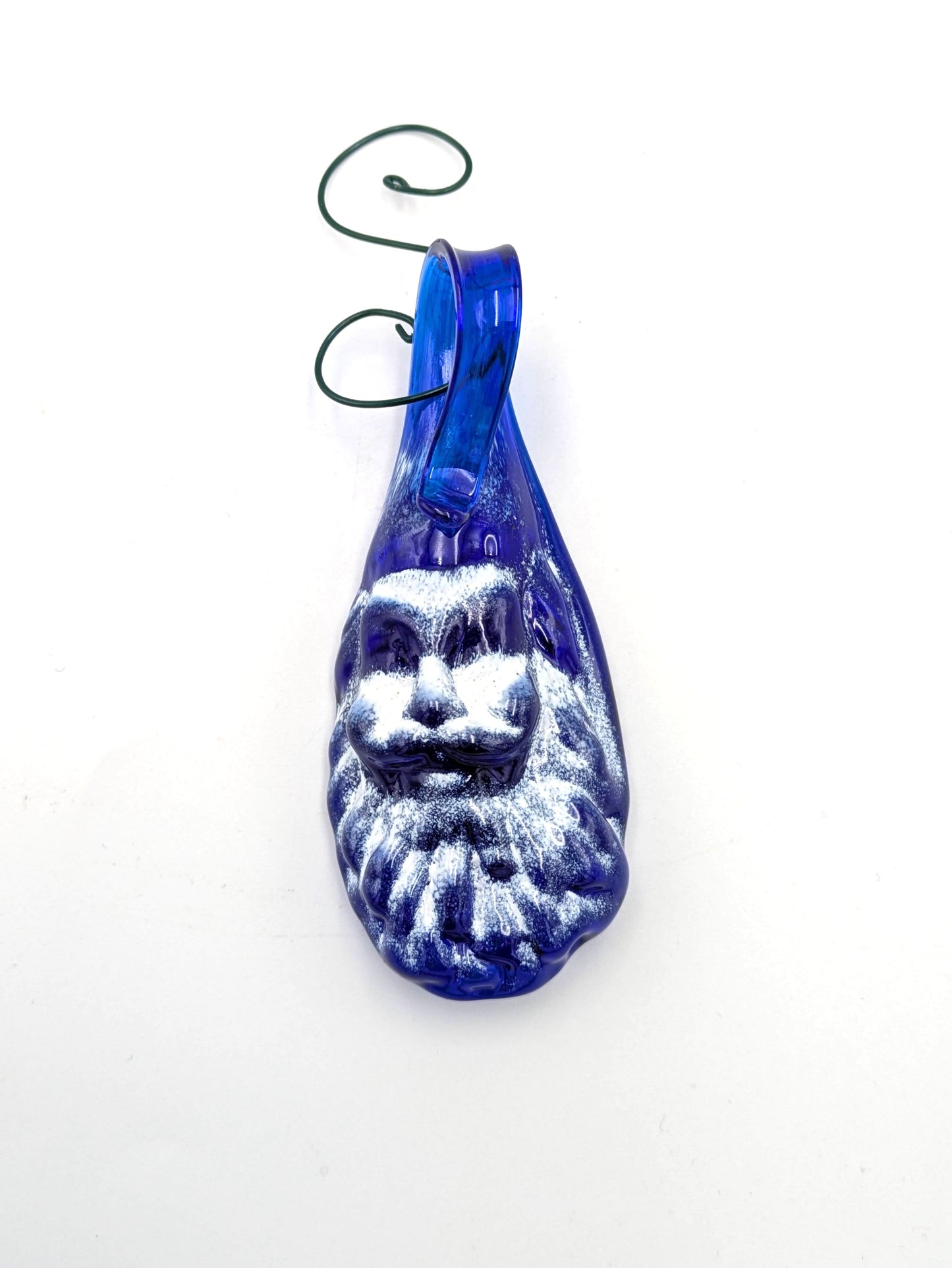 Handmade Glass Santa Ornament