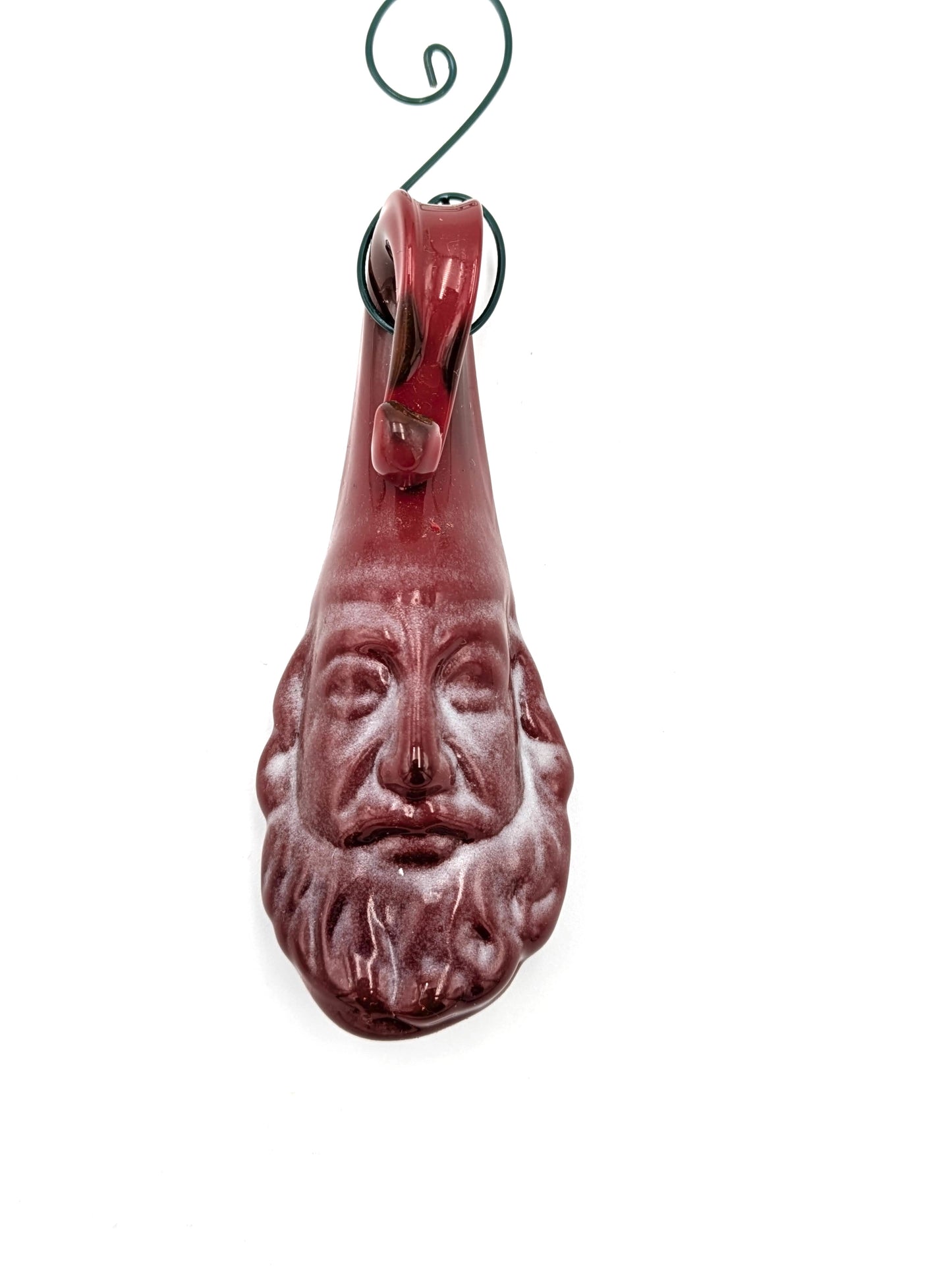 Handmade Glass Santa Ornament