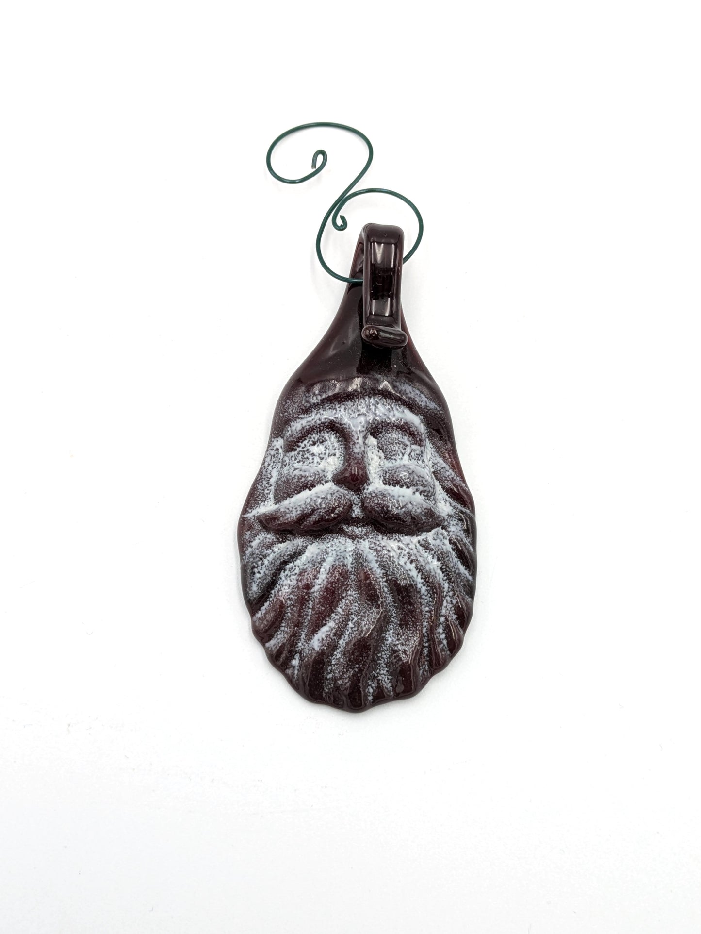 Handmade Glass Santa Ornament