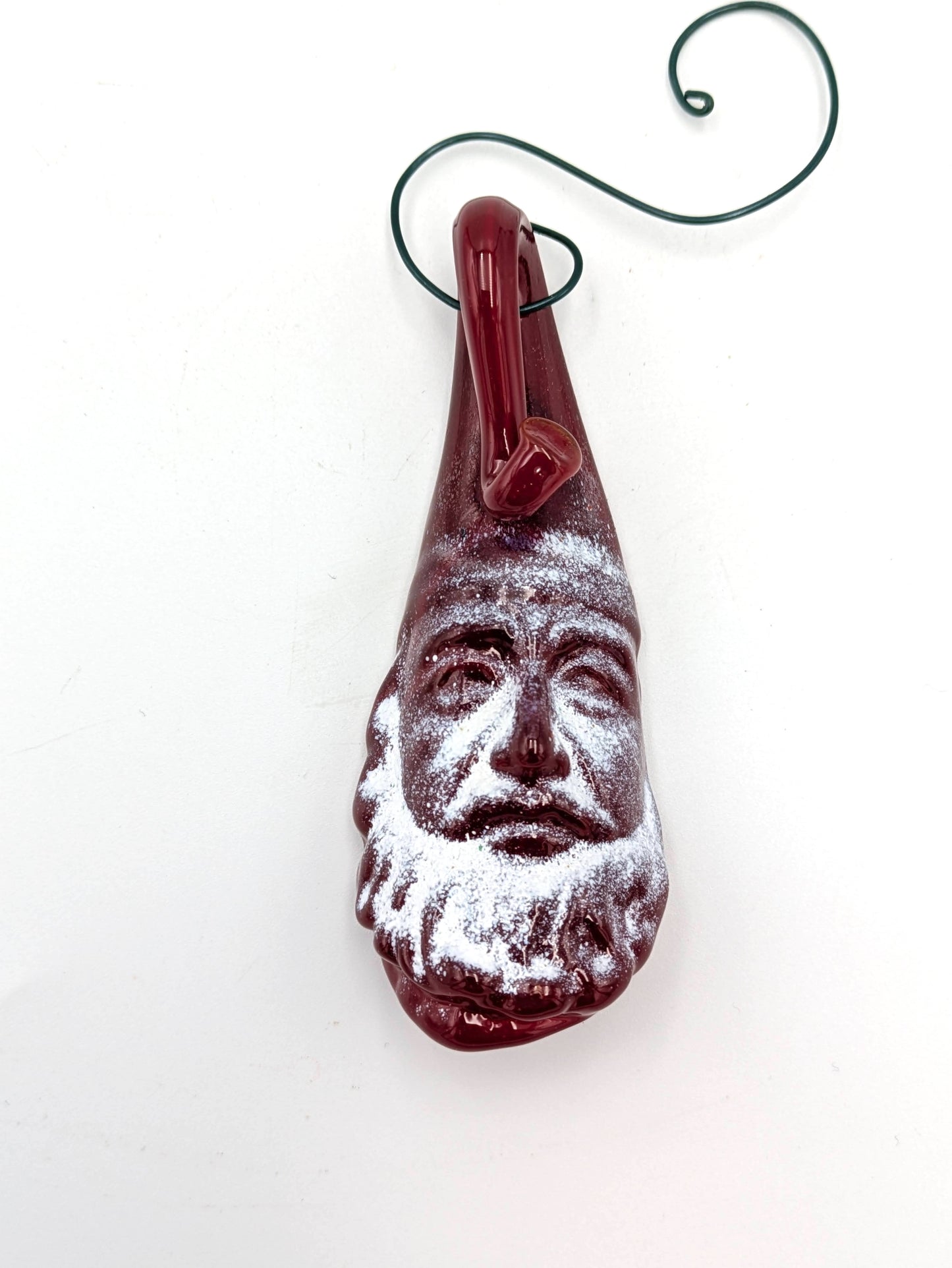 Handmade Glass Santa Ornament