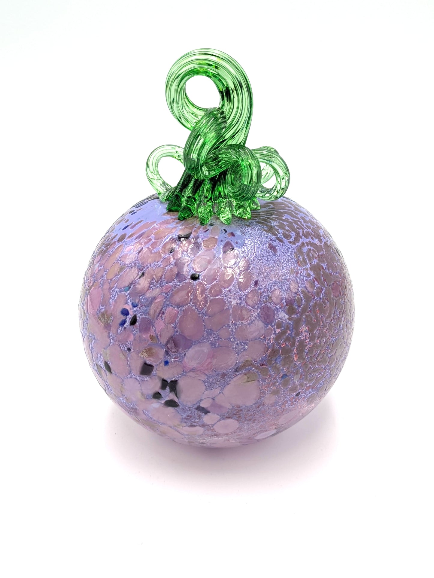 Small Handblown Speckled Glass Pumpkin by Belleau