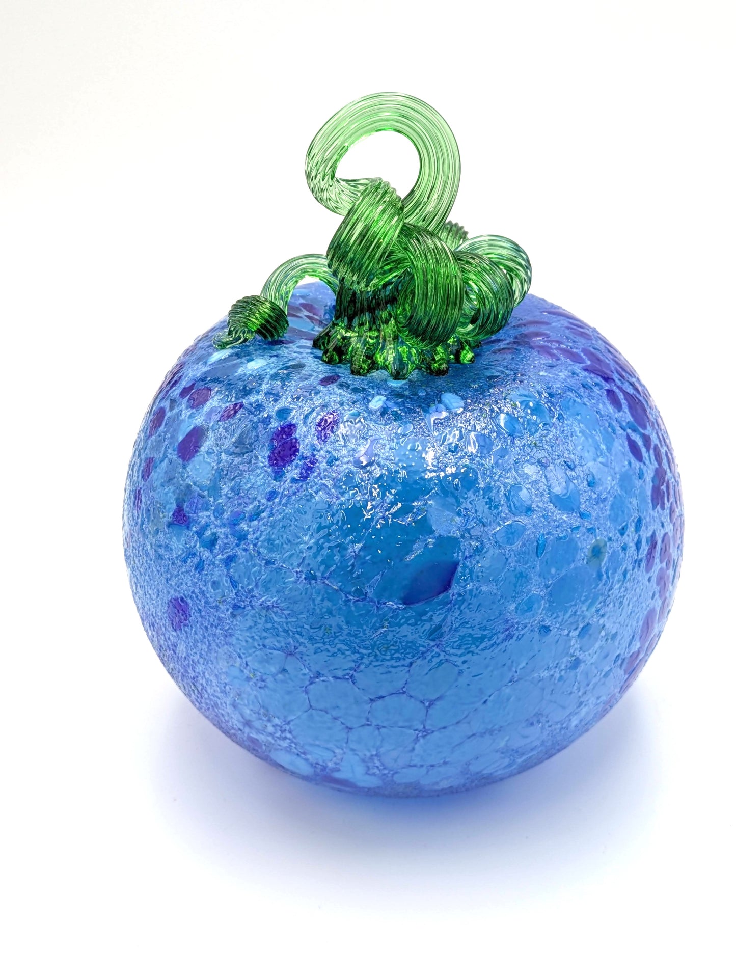 Medium Handblown Speckled Glass Pumpkin by Belleau