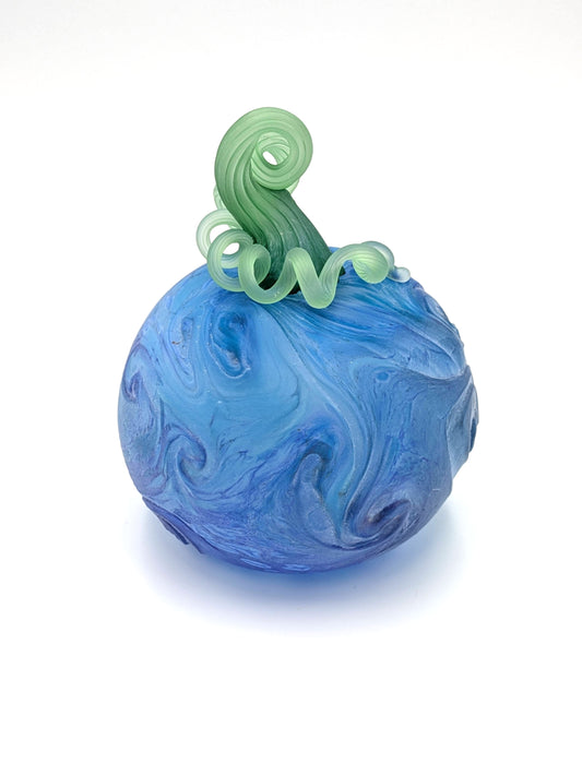 Small Handblown Glass Pumpkin Starry Night by Belleau